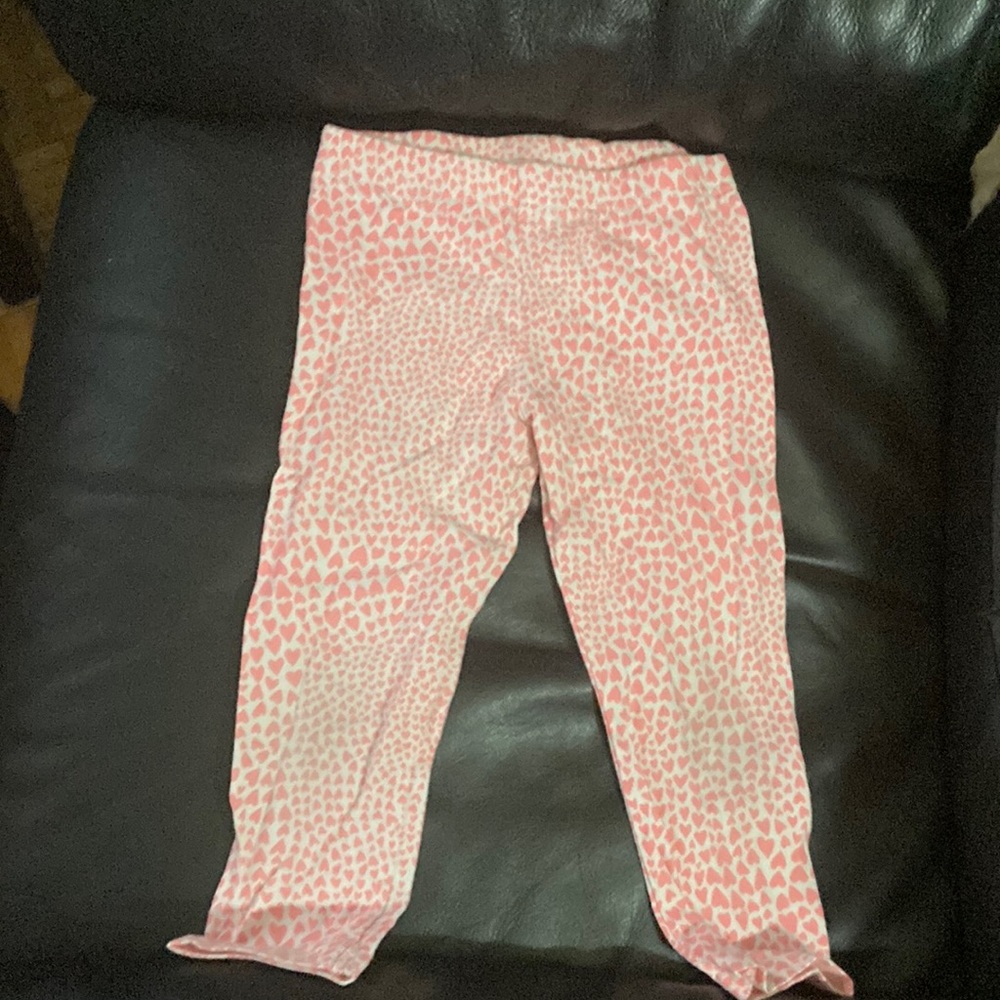 Carters 6/6x white with pink hearts, leggings girls